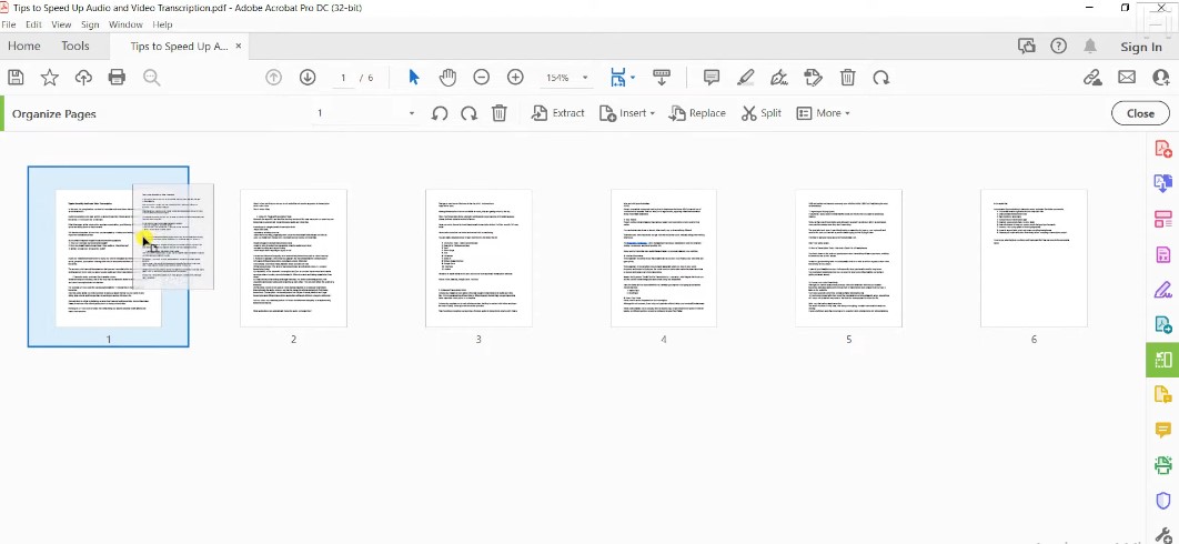 alter page sequence acrobat dc
